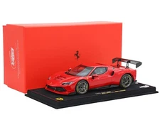 2023 FERRARI 296 CHALLENGE ROSSO CORSA & DISPLAY CASE 1/18 MODEL BY BBR P18242 A
