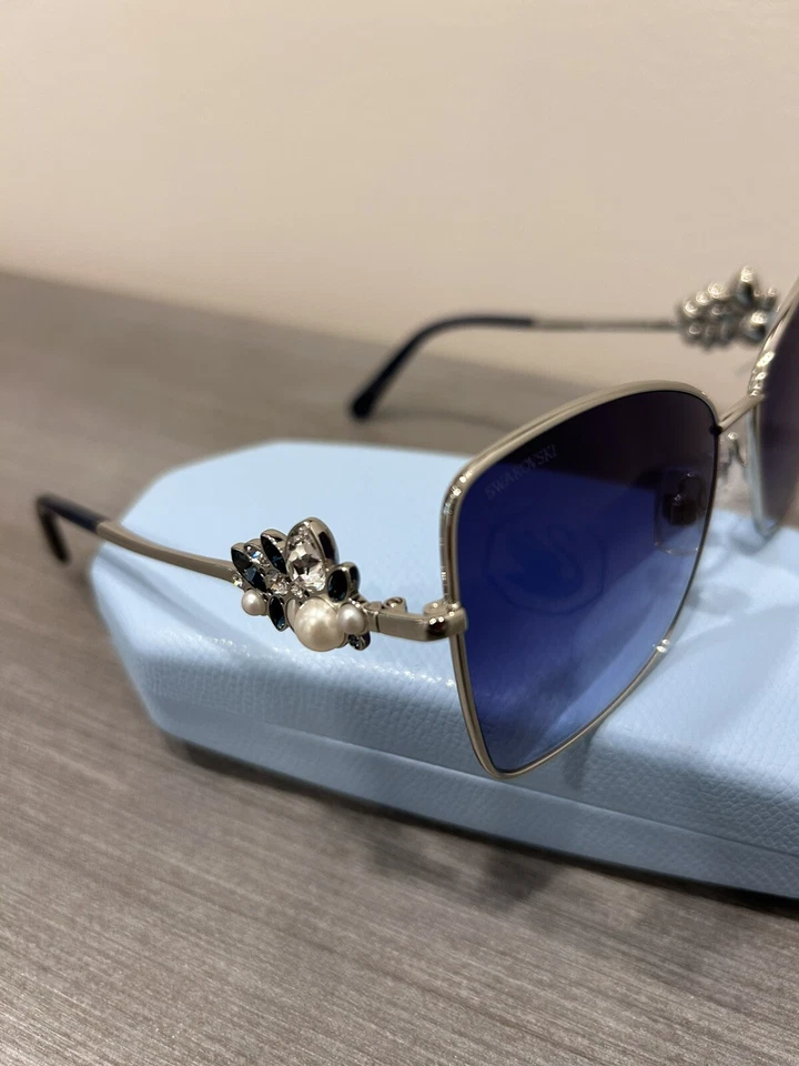 Swarovski SK277 16W Gris Con Marco de Metal Estilo Mariposa Azul 57-15-145 Cristal Foto 3 de 4