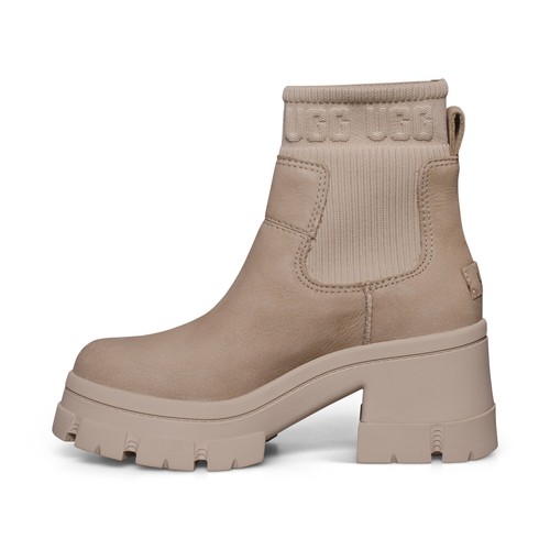 UGG BROOKLYN CHELSEA MUSTARD SEED LEATHER WATERPROOF WOMEN'S BOOTS SIZE US 8.5 - Picture 4 of 5