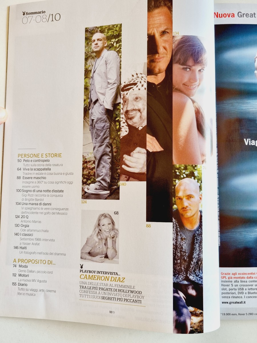 PLAYBOY ITALY JULY 17-2010 MELITA TONIOLO-CAMERON DIAZ BRIGITTE