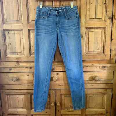 Earnest Sewn Medium Wash Jeans Denim Skinny Leg Esra MidRise Skinny Womens Sz 27
