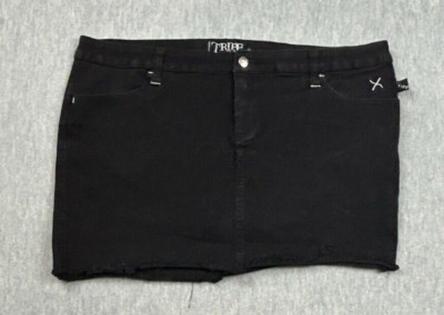 Tripp NYC Shorts Womens 22 Black High Rise Skulls Stretch Goth Punk
