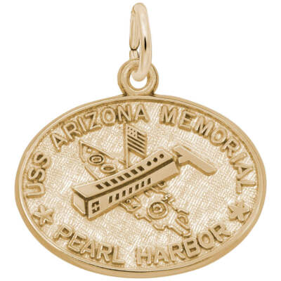 10K or 14K Gold USS Arizona Memorial Charm by Rembrandt