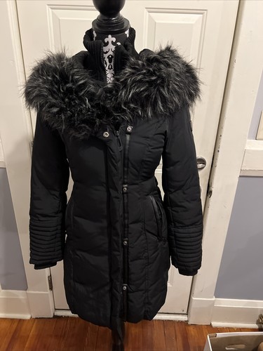 Black Parka Hooded Jacket Size 