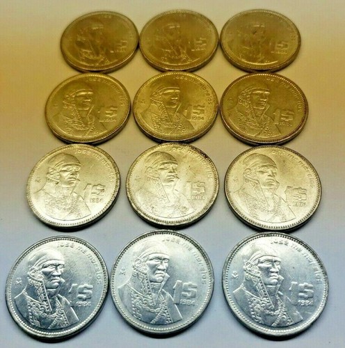Mexico 1984 12 PESO Coins AU+ Lustre w/ Famous Jose Maria Morelos & Eagle T1 Y - 第 2/6 張圖片