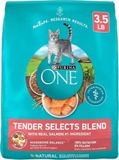 Purina ONE Natural Dry Cat Food, Tender Selects Blend With Real Salmon - 3.5 lb. 4.00 per pound