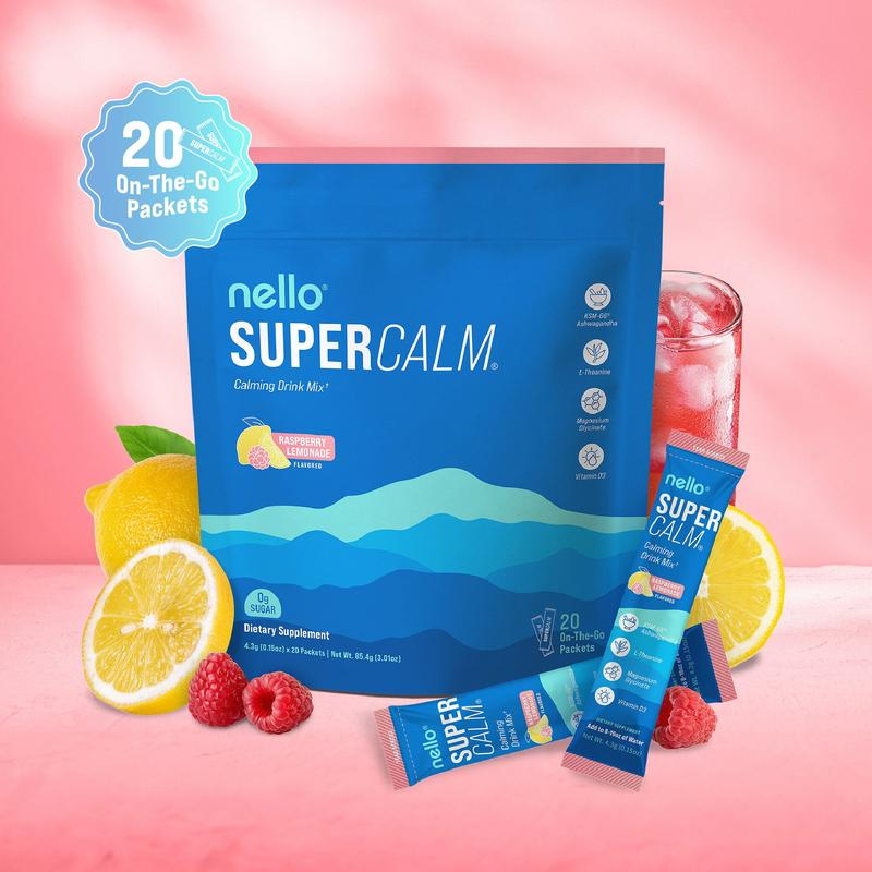 Nello Supercalm Calming Drink Mix with KSM-66 Ashwagandha Vitamin