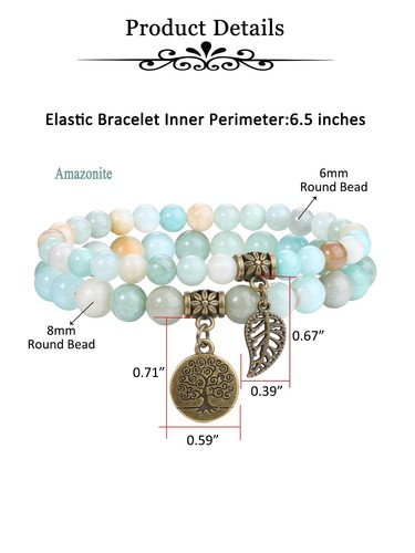 JSDDE Natural Crystals Bracelet Set Reiki Healing Crystal