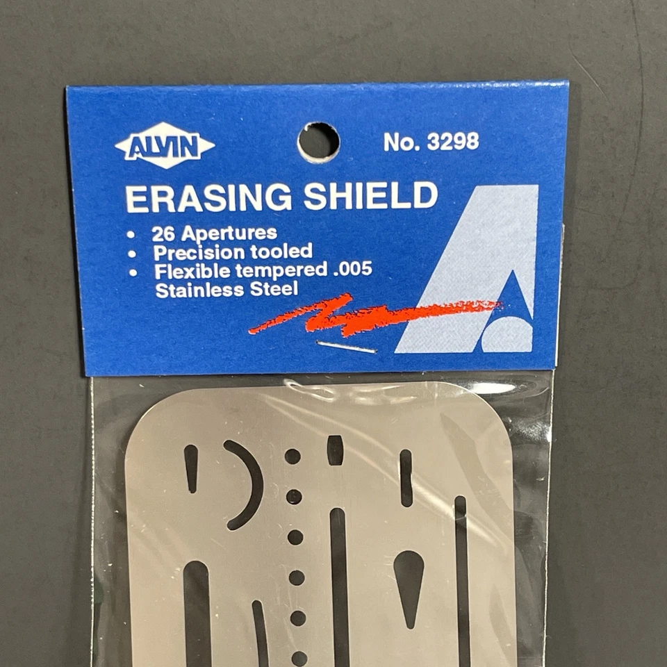 Escudo de Borrado Alvin Nº 3298 Acero Inoxidable 26 Aberturas Dibujo Dibujo Foto 2 de 4