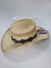 Bullhide Ride'Em Natural Straw Cowboy Hat, Men's size 7 3/8