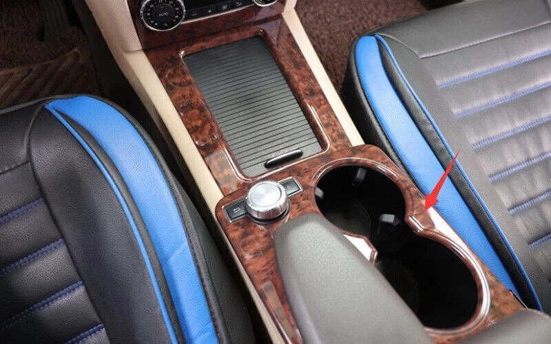 Para Mercedes-Benz GLK 2009-15 Consola Coche Cambio Copa Agua Cubierta Borde Madera Ágata Foto 4 de 4