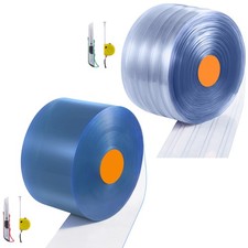 Uimoso Strip Curtain PVC Door Curtain Ribbed/Smooth Cooler Freezer Clear Plastic