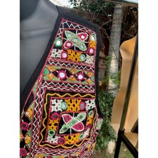 VINTAGE INDIA HIPPIE BOHO MIRRORED EMBELLISHED VEST WAISTCOAT FESTIVALS