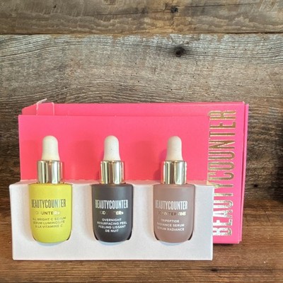 Beautycounter Counter+ Mini Must-Haves 3pc Serum & Peel Set Vit C 0.17oz