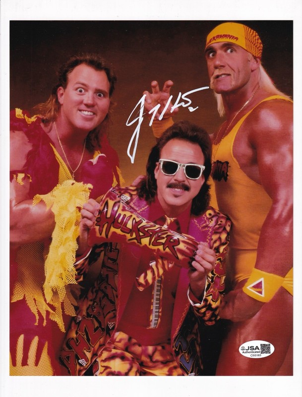 Jimmy Hart WWE Autographed 8x10 Photo JSA Authentic Hogan & Beefcake Creased