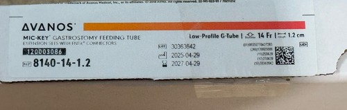 Avanos Mic-key Gastrostomy Feeding Tube Low-Profile 14Fr 1.2cm REF 8140-14-1.2 - Picture 2 of 2