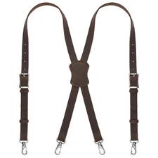 NUTUCH Grain Buffalo Leather Suspender for Men | (Vintage Suspenders | Leathe...