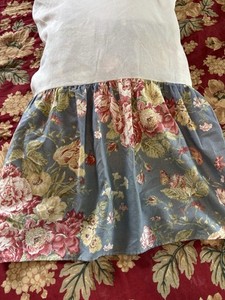 Waverly Masterpiece King Bed Skirt Blue Pink Yellow Floral 15” Drop Not Split