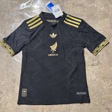 Adidas Mexico 2025 Mexico de Oro kids Authentic Gold Cup Jersey size small 9/10