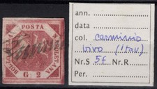 ANTICHI STATI NAPOLI 2 GRANA CARMINIO VIVO I TAVOLA N.5f US. MARGINATO