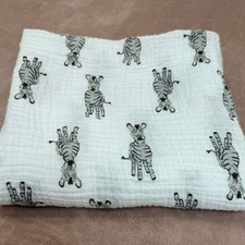 Aden Anais Safari Babes Zebra Cotton Muslin Zoo Baby Receiving Blanket 48 x 42