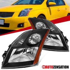 Fit 2007 2008 2009 Sentra Black Headlights Lamps Replacement Leftright 07 08 09 Fit 2007 2008 2009 Sentra Black Headlights Lamps Replacement Leftright 07 08 09