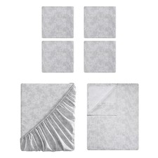Tahari Home - Sheets Soft Bedding Set with Matching Full Floral White/Grey