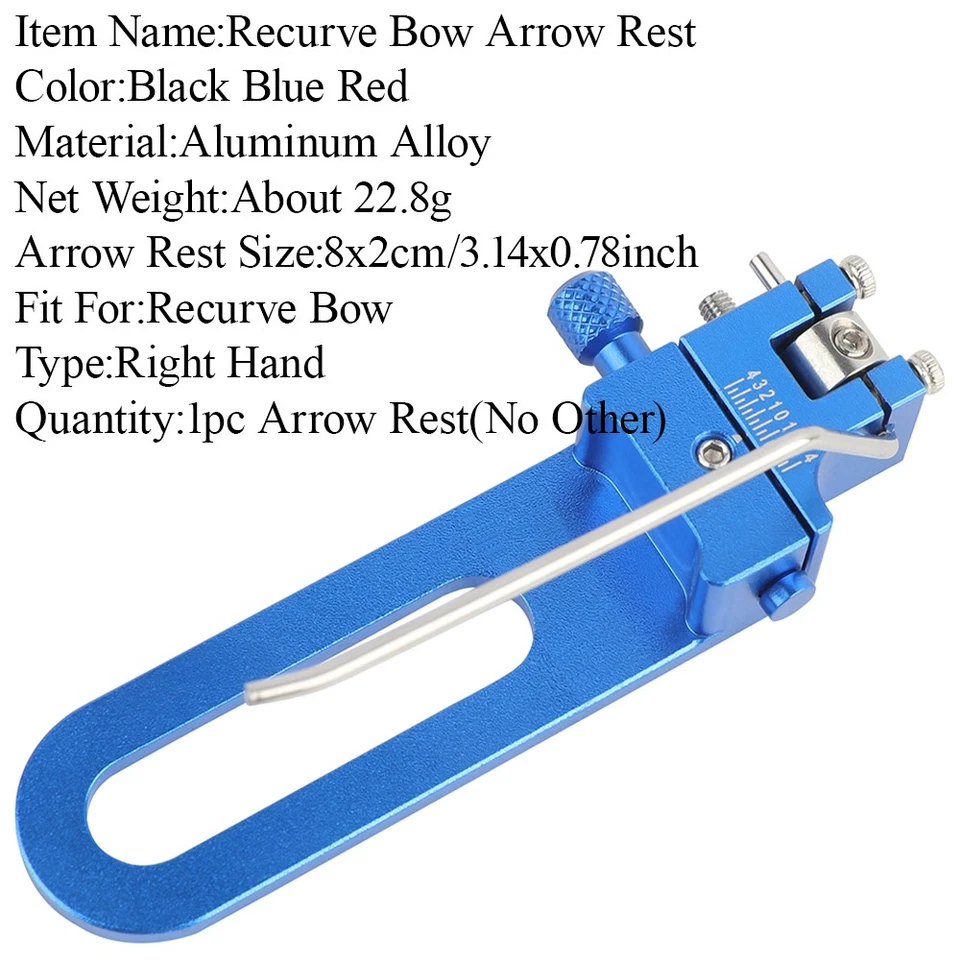 Magnetic Arrow Rest Adjustable Backside Shockproof Archery Recurve Bow Shooting - Image 2 of 4
