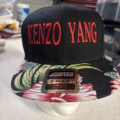 OTTO CAP Authentic Kenzo Yang Black Cap Hat W/ Floral Brim SnapBack