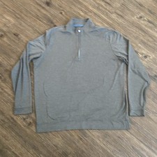 Johnnie O Gray Striped 1/4 Zip Pullover Lightweight Golf Mens Size XL