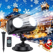 2025 Upgraded Snowflake Christmas Projector Lights Outdoor, 270  Rotating, Du...