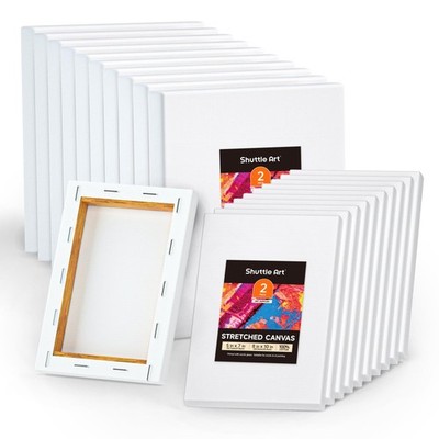 Shuttle Art Canvas for Painting, 20Piece MultiPack 5x7 & 8x10 Inch Stretched ...