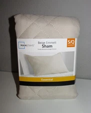 Decorative 'Beige Emmett' Queen Size Pillow Sham (20x26") BRAND NEW UNOPENED