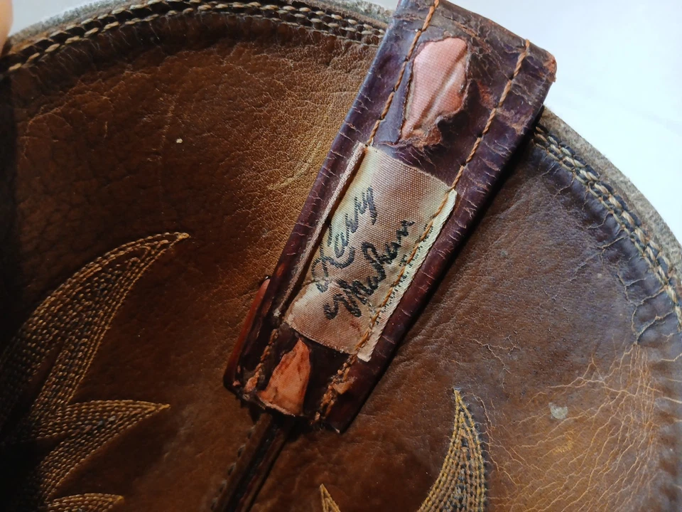 Botas de caubói LARRY MAHAN vintage anos 80 chama vermelha e preta tamanho 8,5 XE (VEJA ÚLTIMA FOTO - Imagem 4 de 4