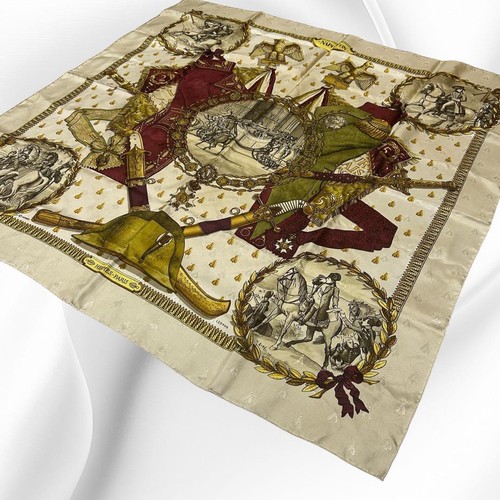Excellent!! HERMES Large scarf/Carré 90/Classic Napoleon design/Highly