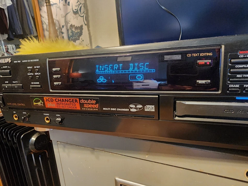 Philips CDR785 3 CD Changer Dubbing CD CD/R Recorder. CD Recorder Eject Broken - Image 3 of 4
