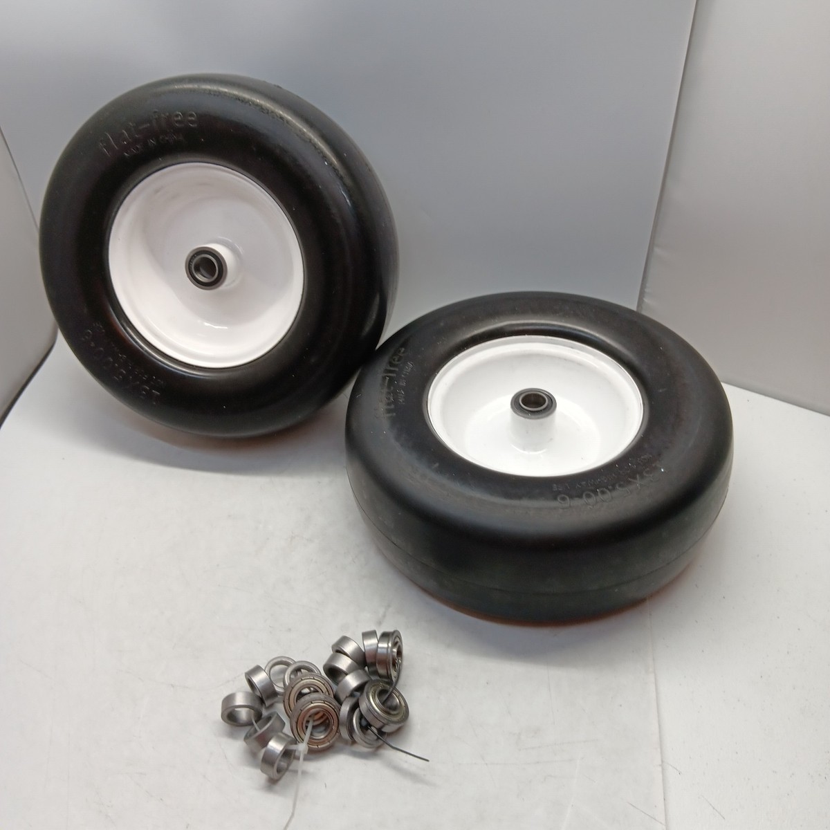 Hex Autoparts 13x5-6 Flat Free Tires & Wheels – 2 Pack For Lawn Mowers & Zero Turn