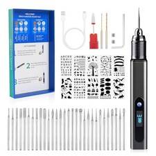 Rechargeable Engraving Pen Kit Cordless Electric Carving Tool Metal Wood DIY Pro