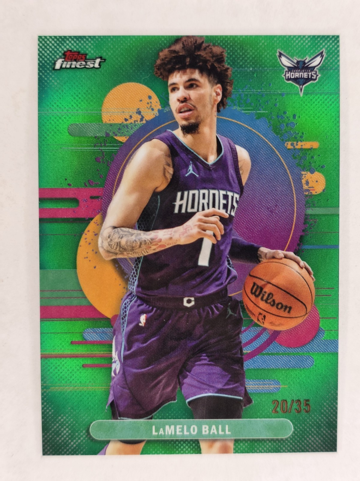 2025-26 Topps Finest LaMelo Ball Rare Green Refractor /35 Minnesota Timberwolves