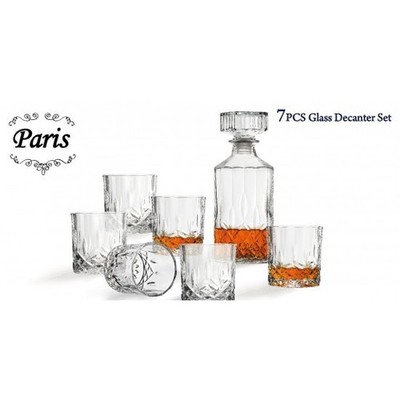 7-teiliges Glas Whisky Dekanter Set Whisky Bourbon Scotch Spirituosen