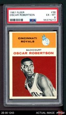 1961 Fleer #36 Oscar Robertson Royals-BskB RC HOF Cincinnati PSA 6 - EX/MT