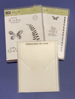 Stampin' Up! ~Butterfly Basics 1 &2 Rubber stamp sets & Butterfly Dies~ Used