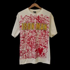 Vintage Marvel Mad Engine T Shirt Size XL Iron Man AOP White