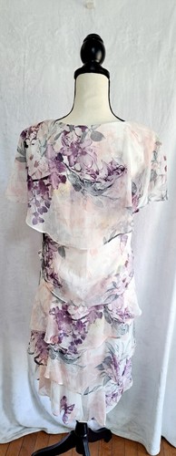 New SLNY Fashions Womens Dress Tiered Shift Chiffon Rhinestone MSRP $100 NWT - Picture 2 of 7