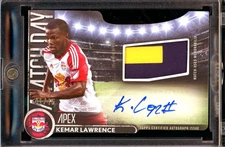 2016 Topps Apex MLS Kemar Lawrence New York Red Bulls Die-Cut Relic Auto /45!