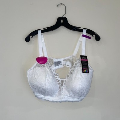 Bali Comfort Womens Bra Lace Size 2XL White