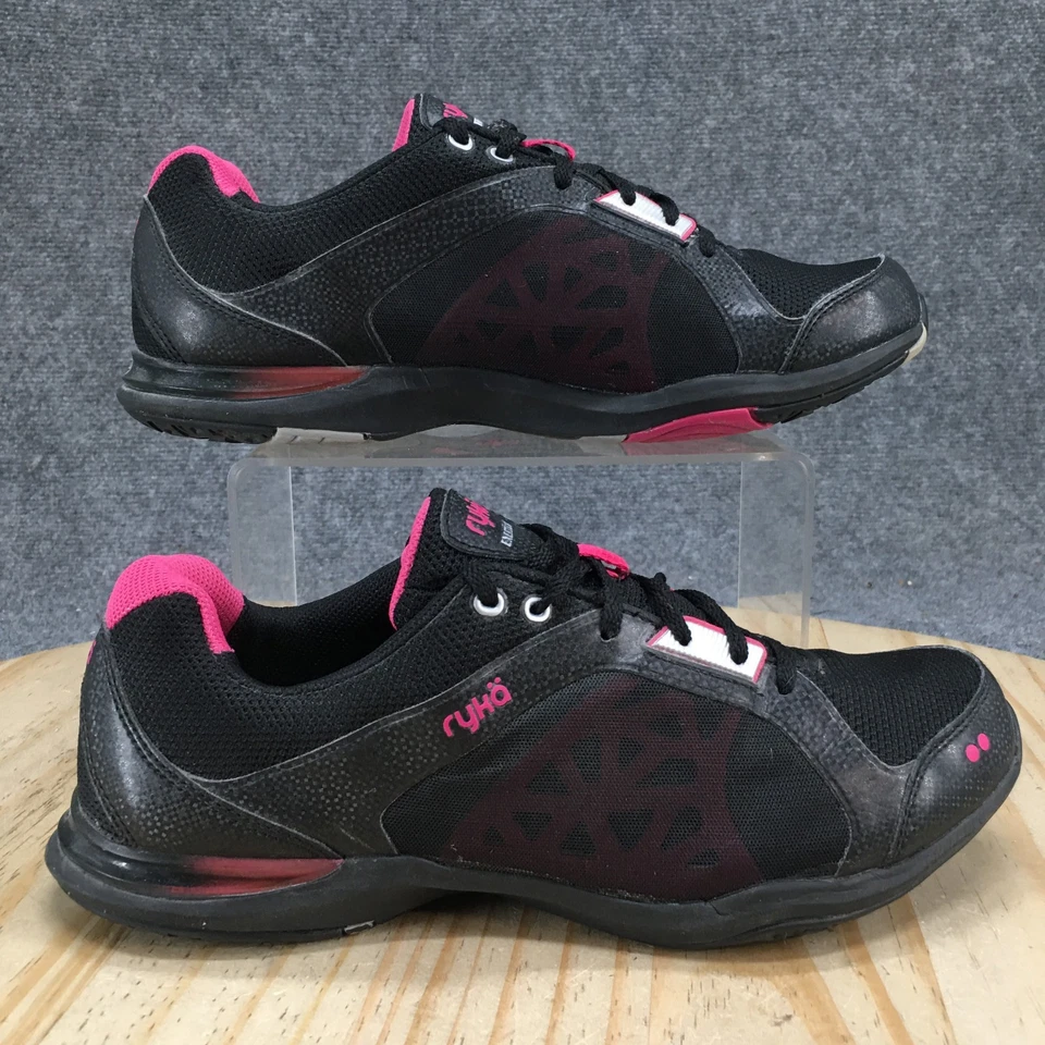 Ryka Mujer 8.5 Negro Rosa Esfuerzo Entrenamiento Tenis Malla Atlético K1838WBPS Foto 2 de 4