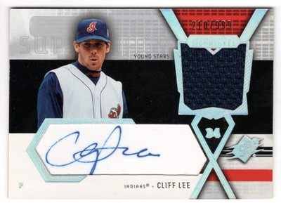 2004 Upper Deck SPx Cliff Lee Autograph Jersey Swatch Supremacy SS-CL Cy Young