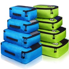 8 Set Packing Cubes, Travel Luggage Bags Organizers Mixed Color Set Blue Green 