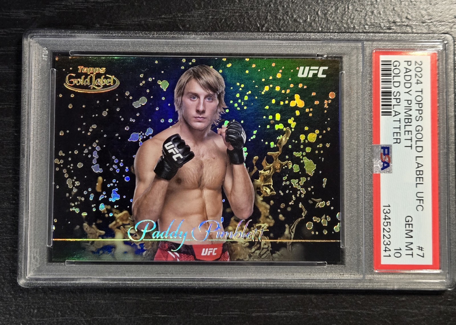 Paddy Pimblett 2024 Topps Gold Label UFC Gold Splatter CASE HIT PSA 10